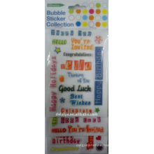Luck Words buble epoxy stickers